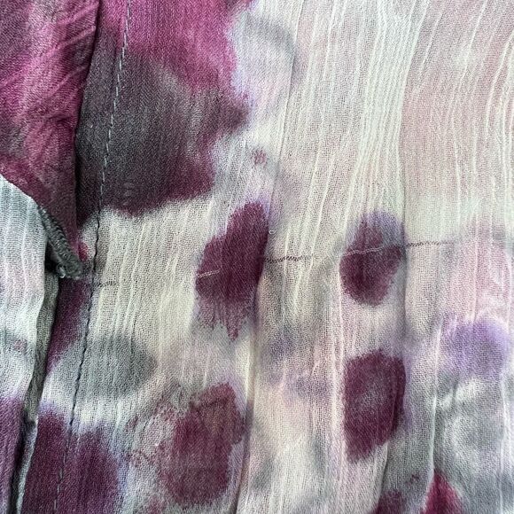 Frank Walder Shifon Floral Print Blouse Tunic Button up size XL - Picture 5 of 9